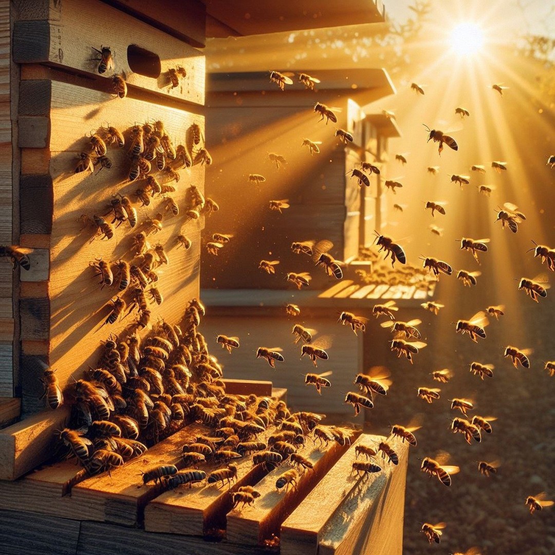 abeilles ruche coucher de soleil abeilles ruche coucher de soleil