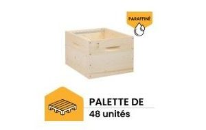 Palette de 48 corps mi-bois Dadant 10 cadres - Ruchéco paraffiné