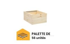 Palette de 56 corps mi-bois (avec bandes lisses) pour ruche Langstroth - Ruchéco