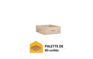 Palette de 80 hausses en Cryptoméria à tenons 8 cadres (avec crémaillères) pour ruche Dadant