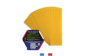 Dadant hausse - 100 feuilles (5 kg) de cire gaufrée FRANÇAISE - (130 X 410 mm)